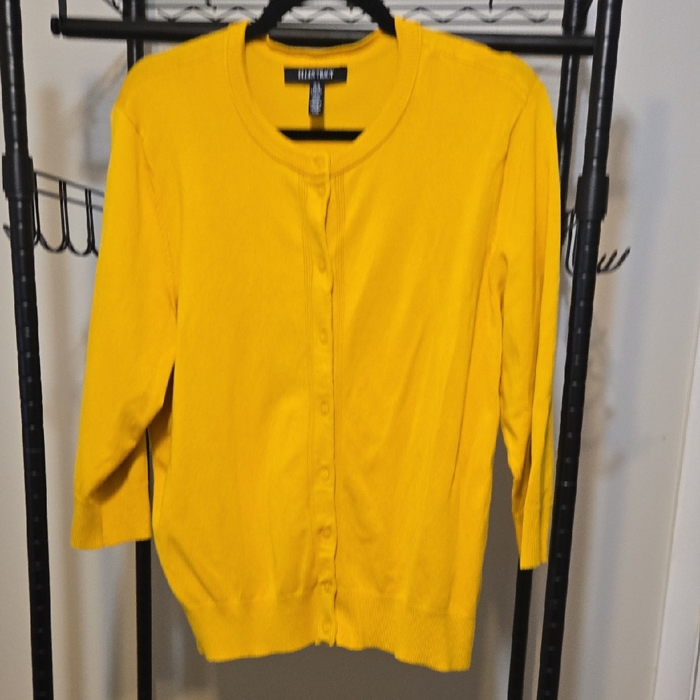 Ellen Tracy Women's Vibrant Yellow Cardigan